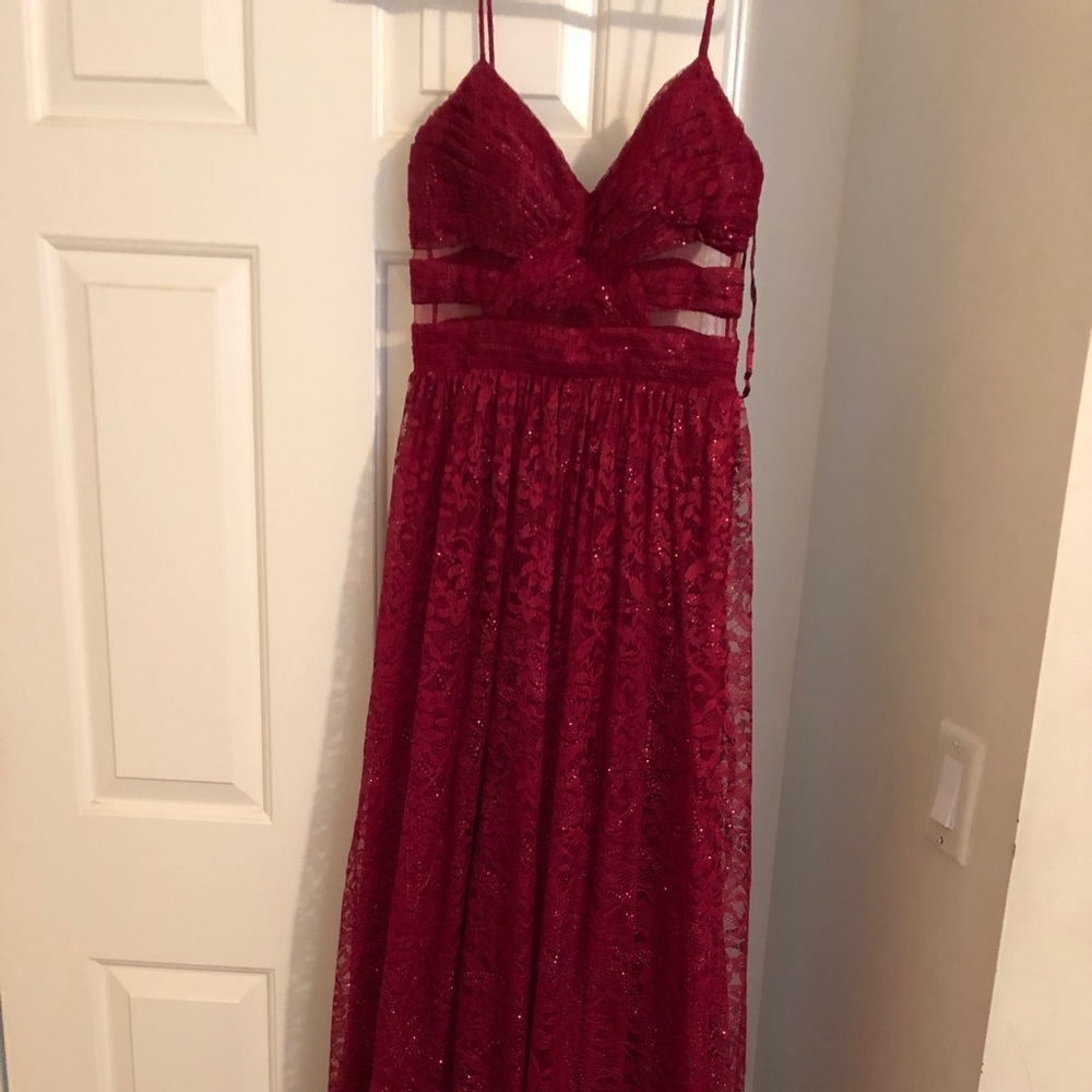 Red Lace Long Dress